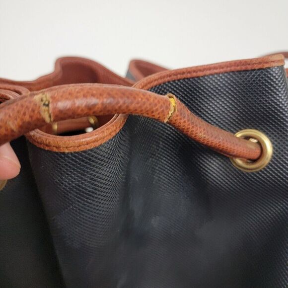 Bottega Veneta Black Drawstring Backpack with Brown Trim main image 5